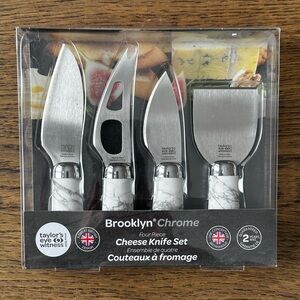 NIB Taylor’s Eye Witness Brooklyn Chrome Cheese Knife Set
